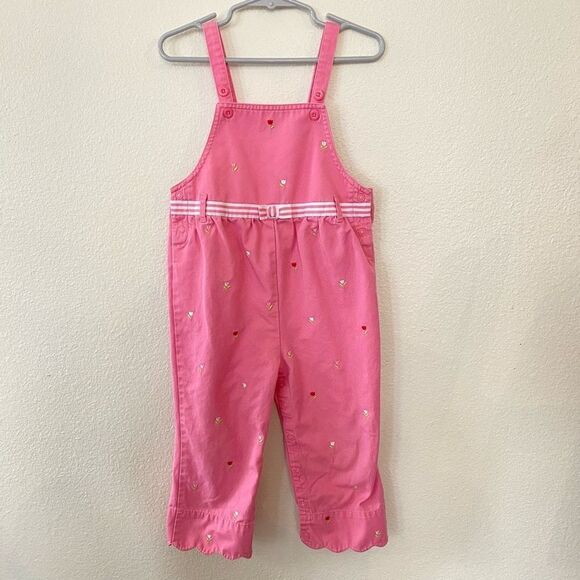 Y2K Gymboree Pink Floral Overalls - Picture 1 of 5